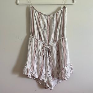 Strapless Tie Front Romper